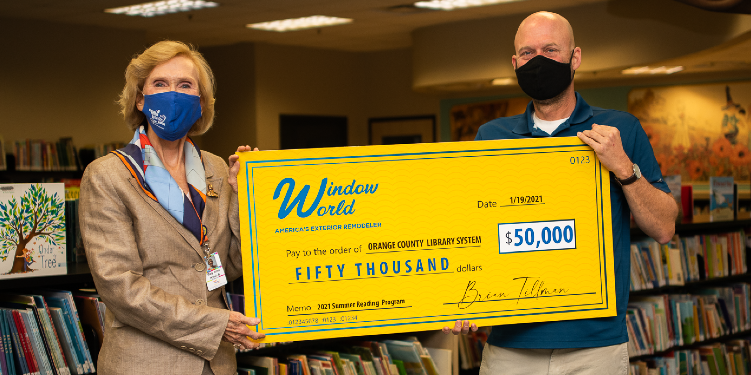 Window World of Central Florida Donates $50,000 to Support OCLS Summer Reading Program