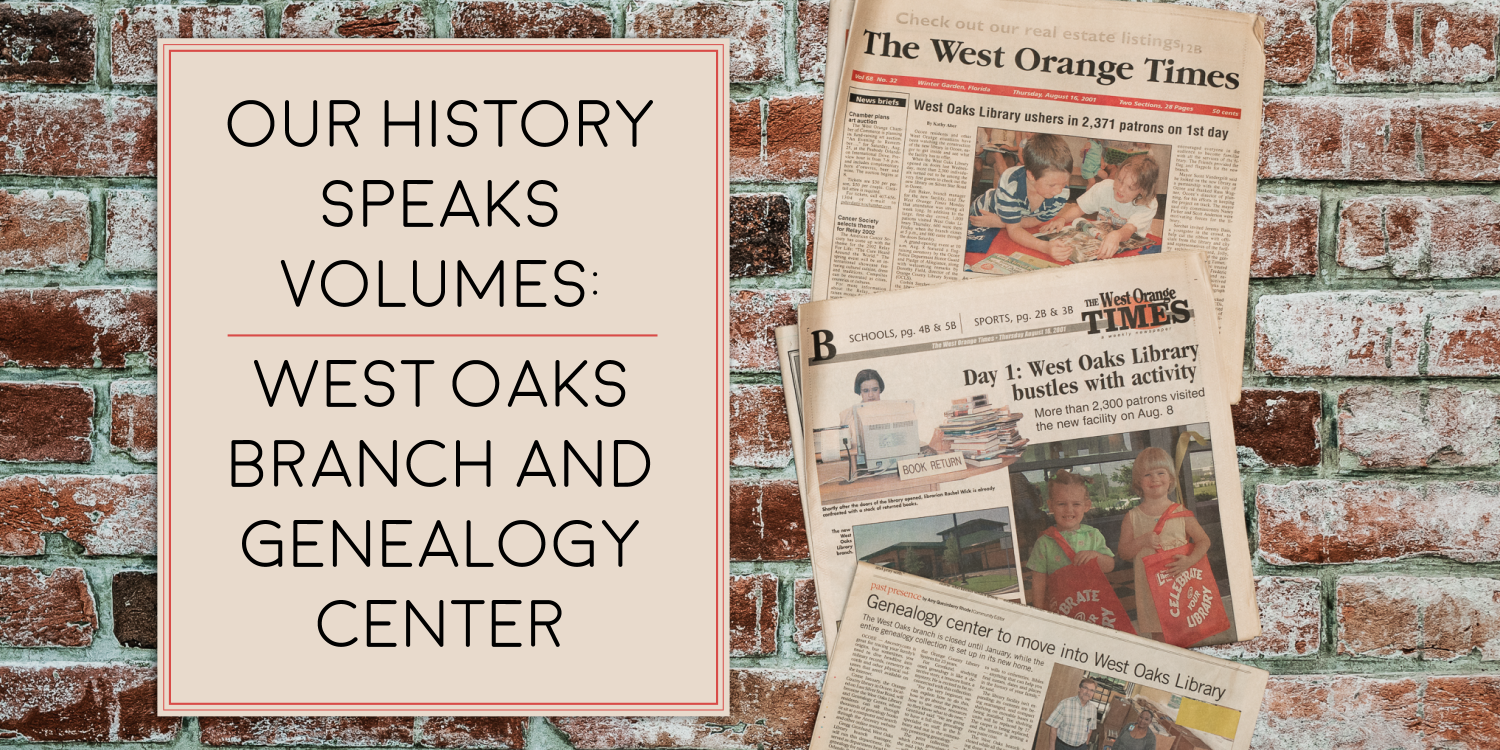 Our History Speaks Volumes: West Oaks Branch and Genealogy Center