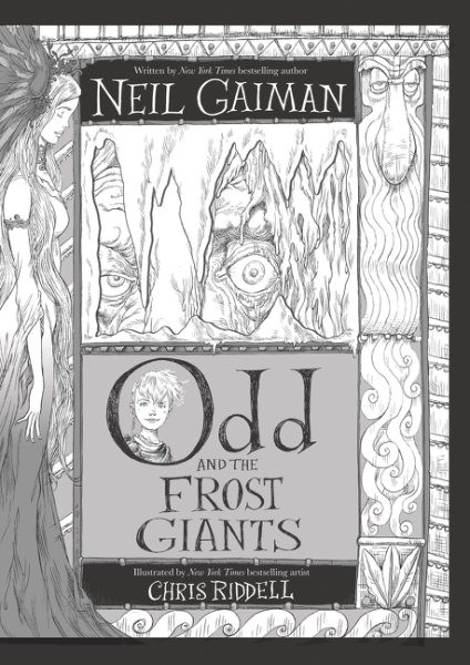 Cover art for Odd and the Frost Giants / Neil Gaiman illustrated by Chris Riddell.