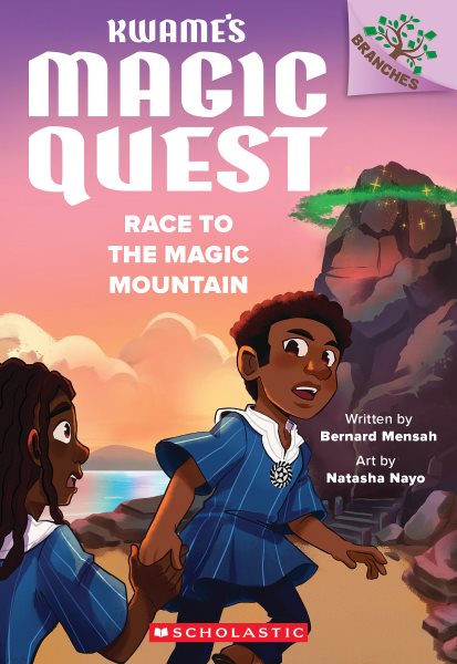 Cover art for Race to the magic mountain / written by Bernard Mensah   illustrated by Natasha Nayo.