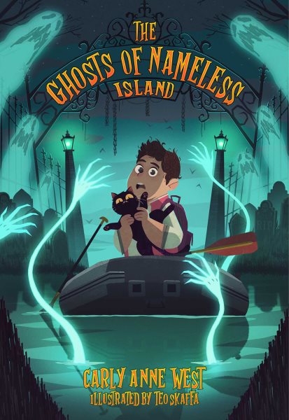 Cover art for The ghosts of Nameless Island / Carly Anne West   illustrated by Teo Skaffa.