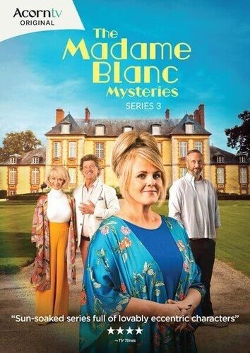 Cover art for The Madame Blanc mysteries. Series 3 [DVD videorecording] / created by Sally Lindsay   written by Sally Lindsay & Sue Vincent   directed by Dermot Boyd   produced by Jake Rollins   a Clapperboard Studios and Saffron Cherry production for Channel 5 and Acorn TV.