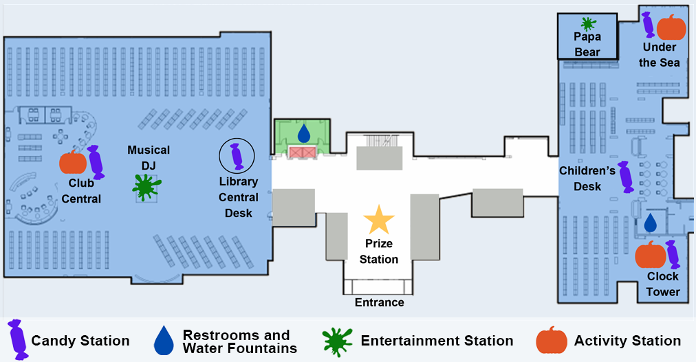 First floor map of downtown library