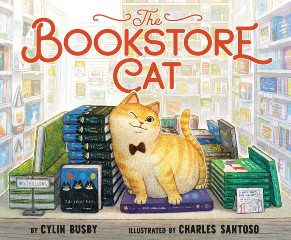 Cover art for The bookstore cat / by Cylin Busby   illustrated by Charles Santoso.