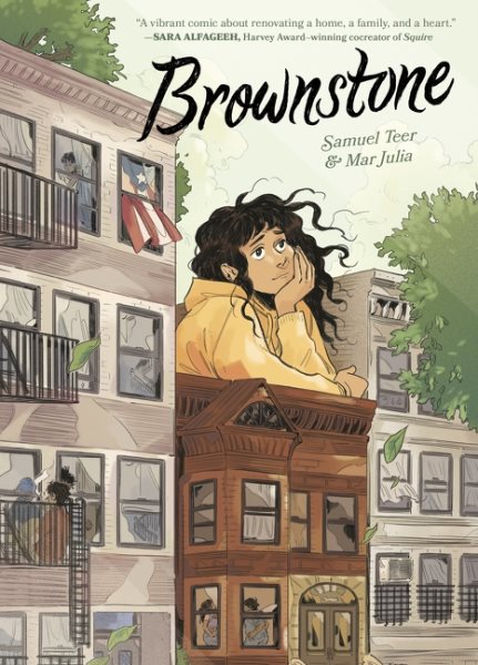 Cover art for Brownstone / written by Samuel Teer   illustrated by Mar Julia   color design by Ashanti Forston.