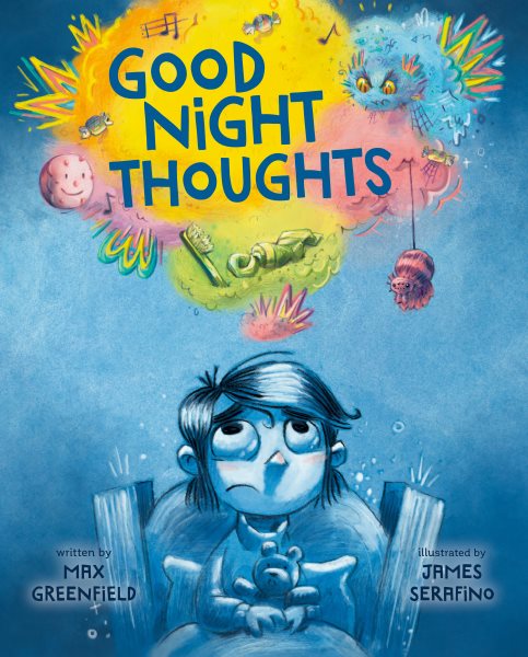 Cover art for Good night thoughts / Max Greenfield   illustrated by James Serafino.