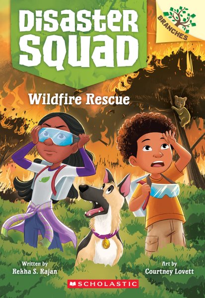 Cover art for Wildfire rescue / written by Rekha S. Rajan   illustrated by Courtney Lovett.