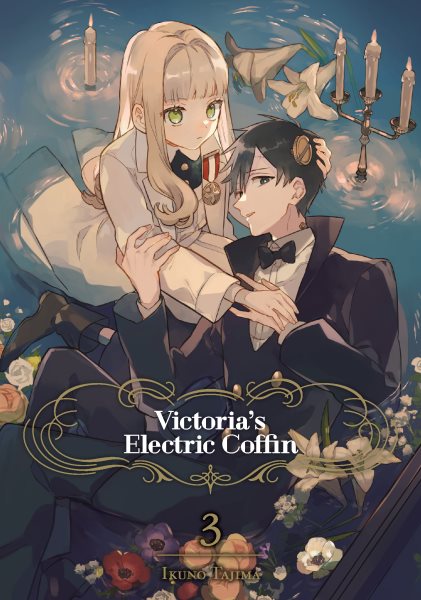 Cover art for Victoria's electric coffin. 3 / story and art by Ikuno Tajima   translator: Leighann Harvey   letterer: Lys Blakeslee.