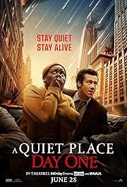 Cover art for A quiet place. Day one [DVD videorecording] / directed by Michael Sarnoski   screenplay by Michael Sarnoski   story by John Krasinski and Michael Sarnoski   produced by Michael Bay