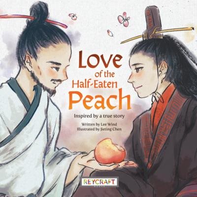 Cover art for Love of the half-eaten peach : inspired by a true story / written by Lee Wind   illustrated by Jieting Chen.