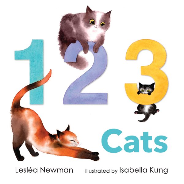 Cover art for 1 2 3 cats [BOARD BOOK] / Lesléa Newman   illustrated by Isabella Kung.