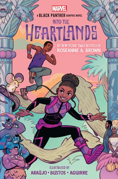 Cover art for Marvel. Into the heartlands / written by Roseanne A. Brown   illustrated by Dika Arajo