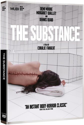 Cover art for The substance [DVD videorecording] / MUBI presents   a Working Title production   in association with Blacksmith   written and directed by Coralie Fargeat   produced by Coralie Fargeat