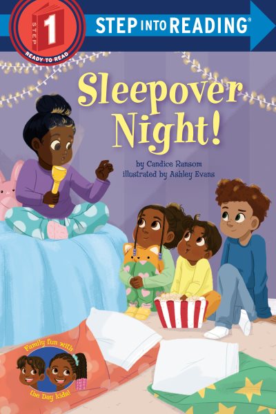Cover art for Sleepover night! / by Candice Ransom   illustrated by Ashley Evans.