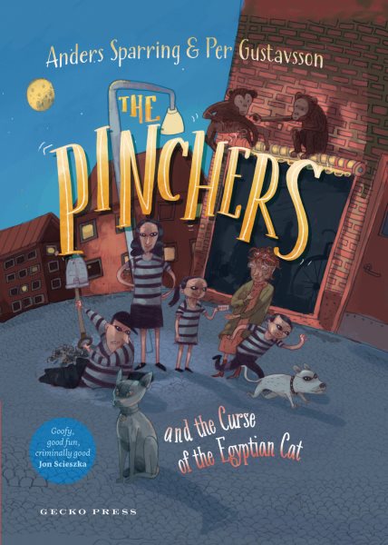 Cover art for The Pinchers and the curse of the Egyptian cat / Anders Sparring & Per Gustavsson   translated by Julia Marshall.