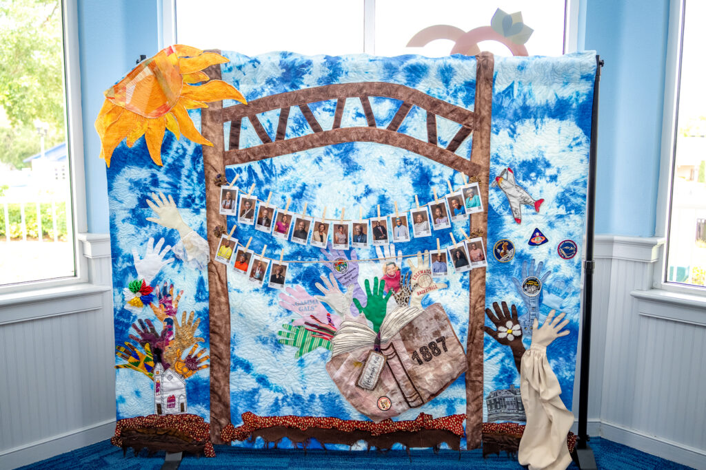 The Eatonville History Preservation Project Quilt is on display at Eatonville Branch library
