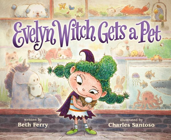 Cover art for Evelyn Witch gets a pet / written by Beth Ferry   illustrated by Charles Santoso.