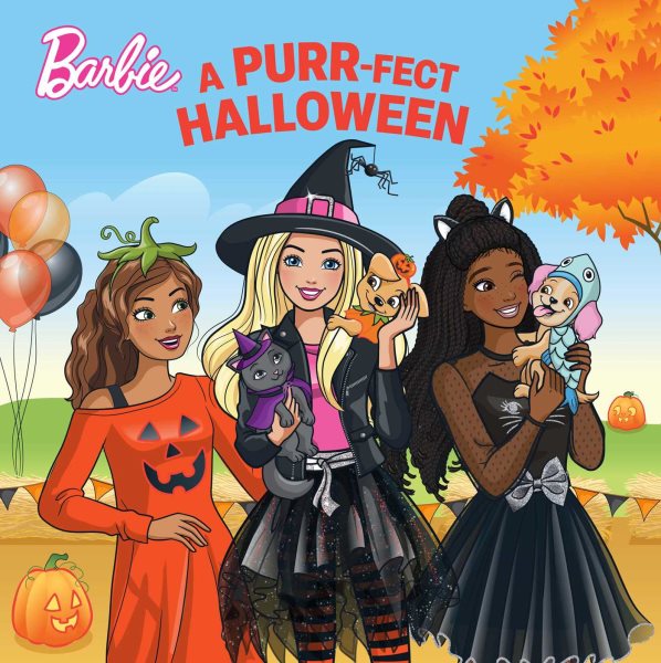 Cover art for Barbie. A purr-fect Halloween! / written by Courtney Carbone   illustrated by Jiyoung An.