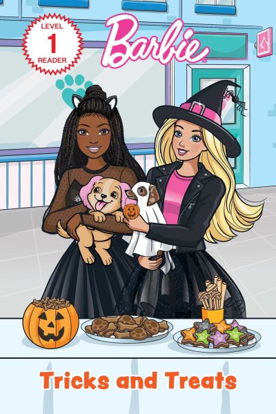 Cover art for Barbie. Tricks and treats / written by Courtney Carbone   art by Jiyoung An.
