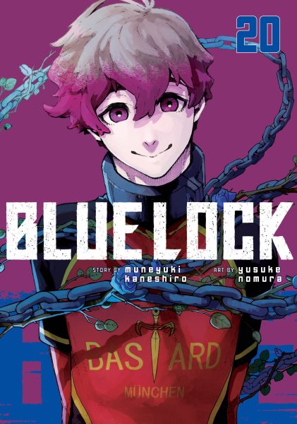 Cover art for Blue Lock. 20 / story by Muneyuki Kaneshiro   art by Yusuke Nomura   original digital edition translator Nate Derr   original digital edition letterer: Chris Burgener   print edition letterer Scott. O. Brown.
