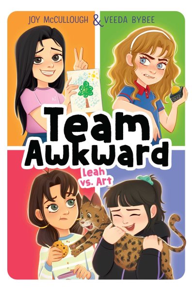 Cover art for Team Awkward. Leah vs. art / Joy McCullough & Veeda Bybee.