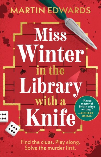 Cover art for Miss Winter in the library with a knife / Martin Edwards.