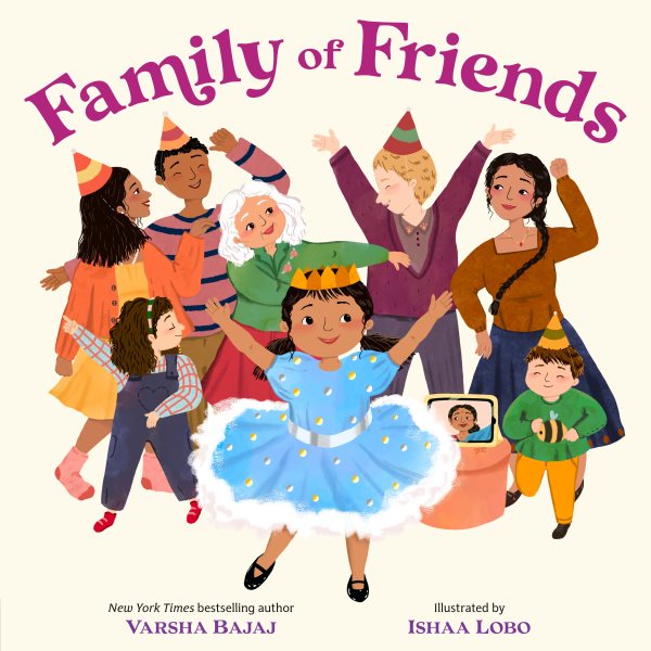 Cover art for Family of friends / written by Varsha Bajaj   illustrated by Ishaa Lobo.