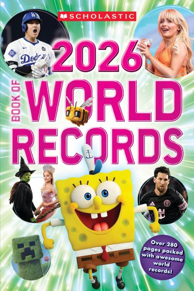 Cover art for Scholastic Book of world records 2026/ by Blythe Bouza