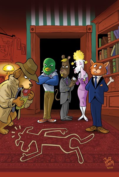 Cover art for Perfect crime party / edited by Kel McDonald   cover artist