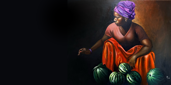 Mansour Masse painting from Market of Lights exhibit